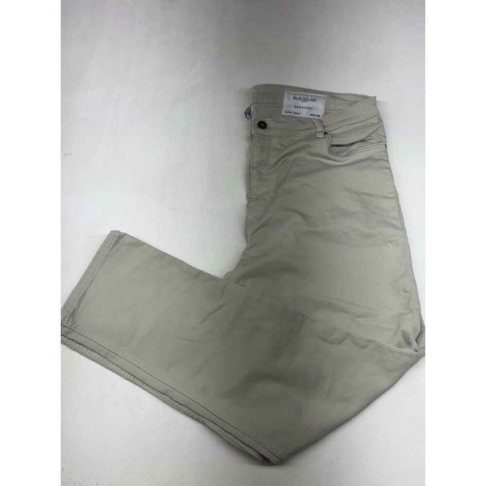 The Perfect Jean NYC Pants Mens 40x30 Khaki Denkhaki Slim Thick Stretch Comfort
